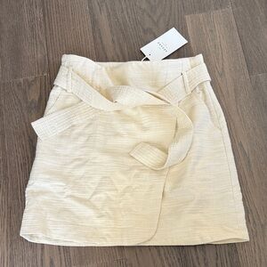 Sézane NWT Women’s Cream Textured Wrap Skirt with Belt